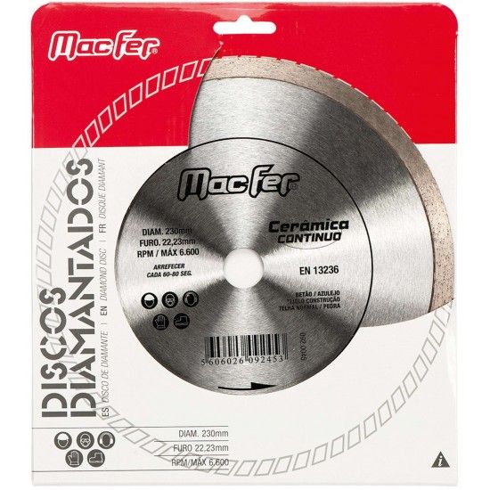 Disco diam. MacFer Cerâmica Contínuo 230mm refª 092.0045 MACFER Disco diam. MacFer Cerâmica Contínuo 230mm refª 092.0045 MACFER