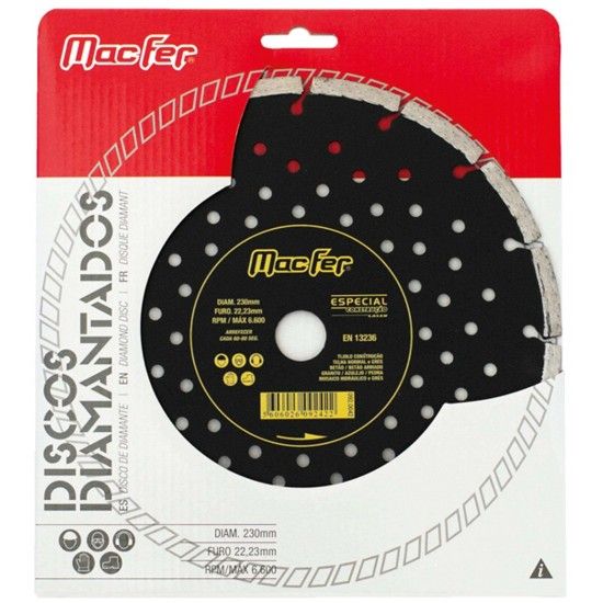 Disco diam. MacFer Especial Constru��o 230mm ref� 092.0042 MACFER