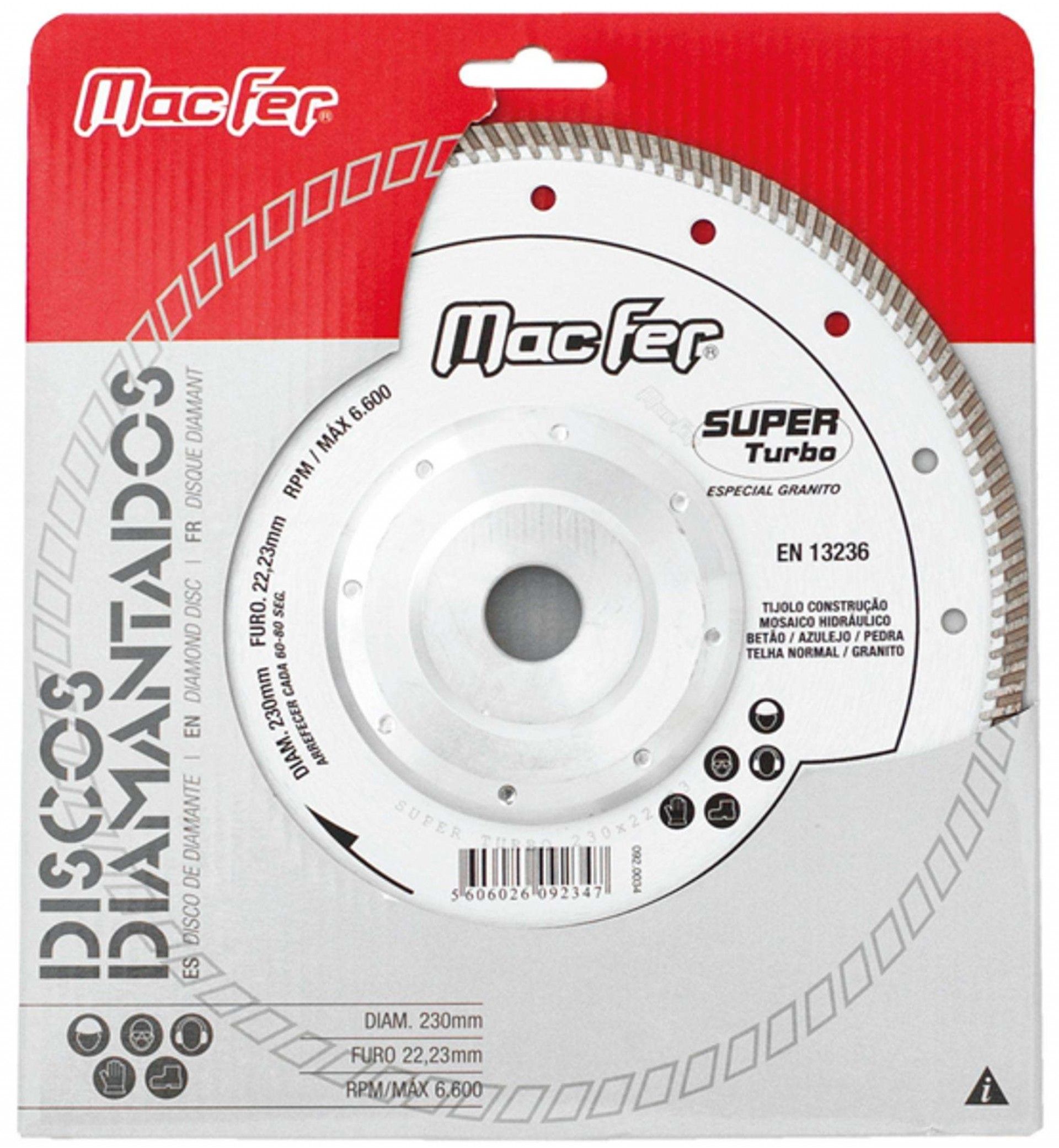 Disco diam. MacFer Super Turbo 230mm refª 092.0036 MACFER