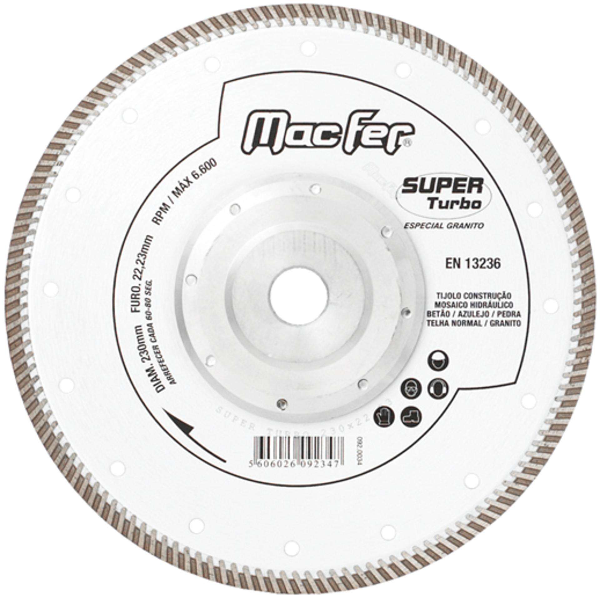 Disco diam. MacFer Super Turbo 230mm c/ flg refª 092.0034 MACFER