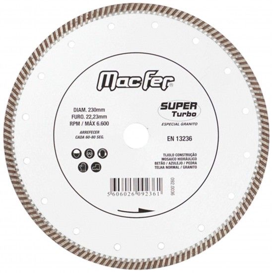 Disco diam. MacFer Super Turbo 230mm refª 092.0036 MACFER Disco diam. MacFer Super Turbo 230mm refª 092.0036 MACFER