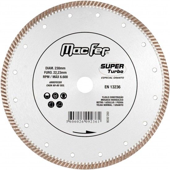 Disco diam. MacFer Super Turbo 230mm refª 092.0036 MACFER Disco diam. MacFer Super Turbo 230mm refª 092.0036 MACFER