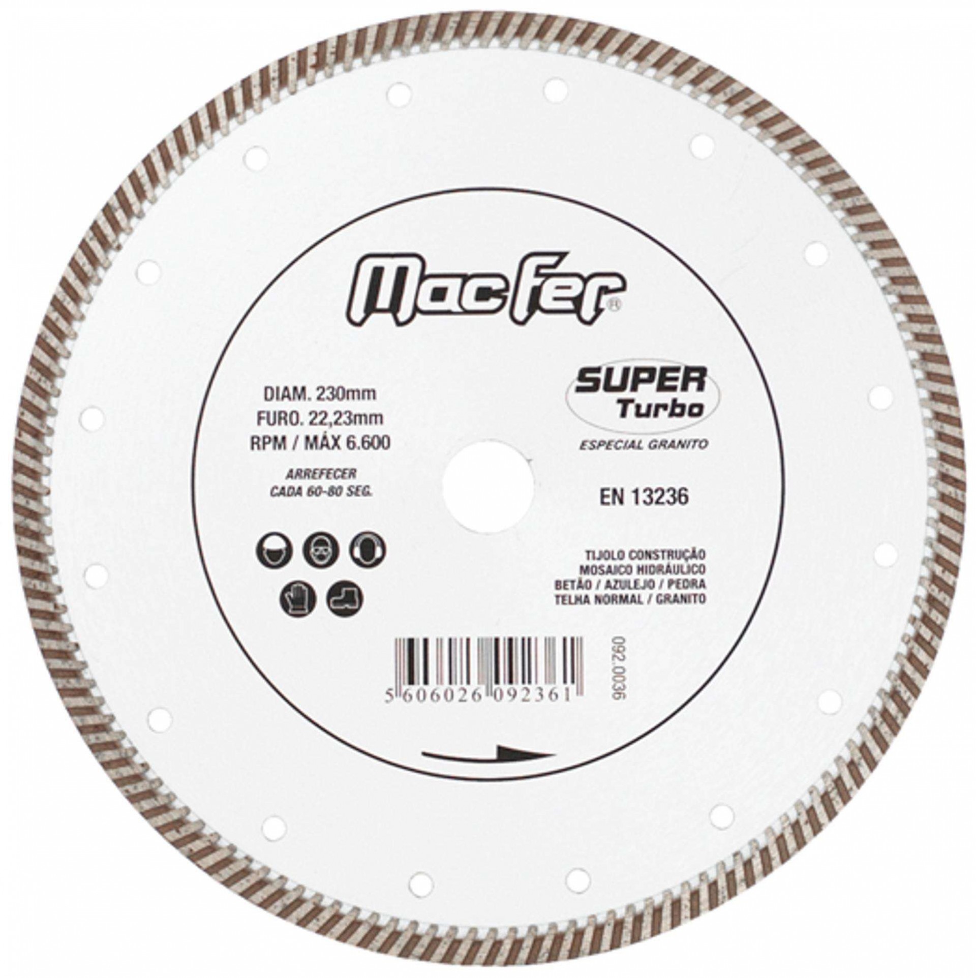 Disco diam. MacFer Super Turbo 125mm refª 092.0032 MACFER