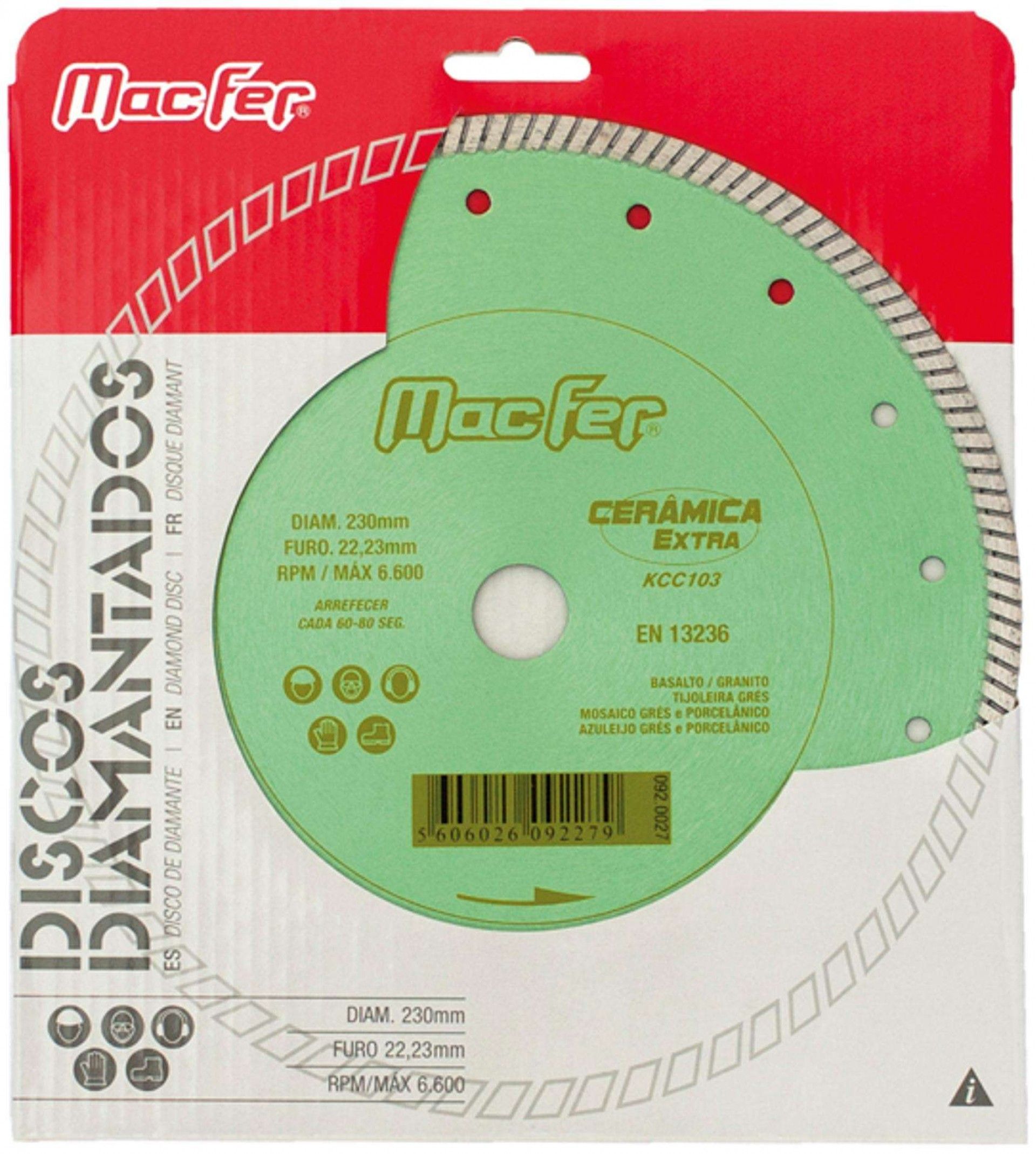 Disco diam. MacFer Cerâmica Extra KCC103 125mm refª 092.0025 MACFER