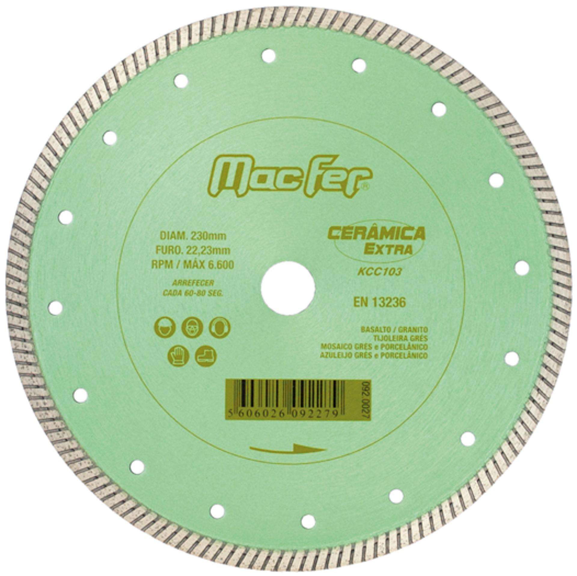 Disco diam. MacFer Cerâmica Extra KCC103 115mm refª 092.0026 MACFER