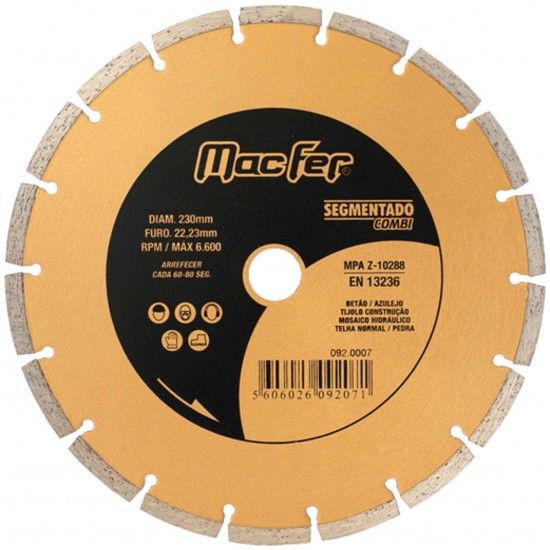 Disco diam. MacFer Segmentado Combi 125mm refª 092.0005 MACFER Disco diam. MacFer Segmentado Combi 125mm refª 092.0005 MACFER