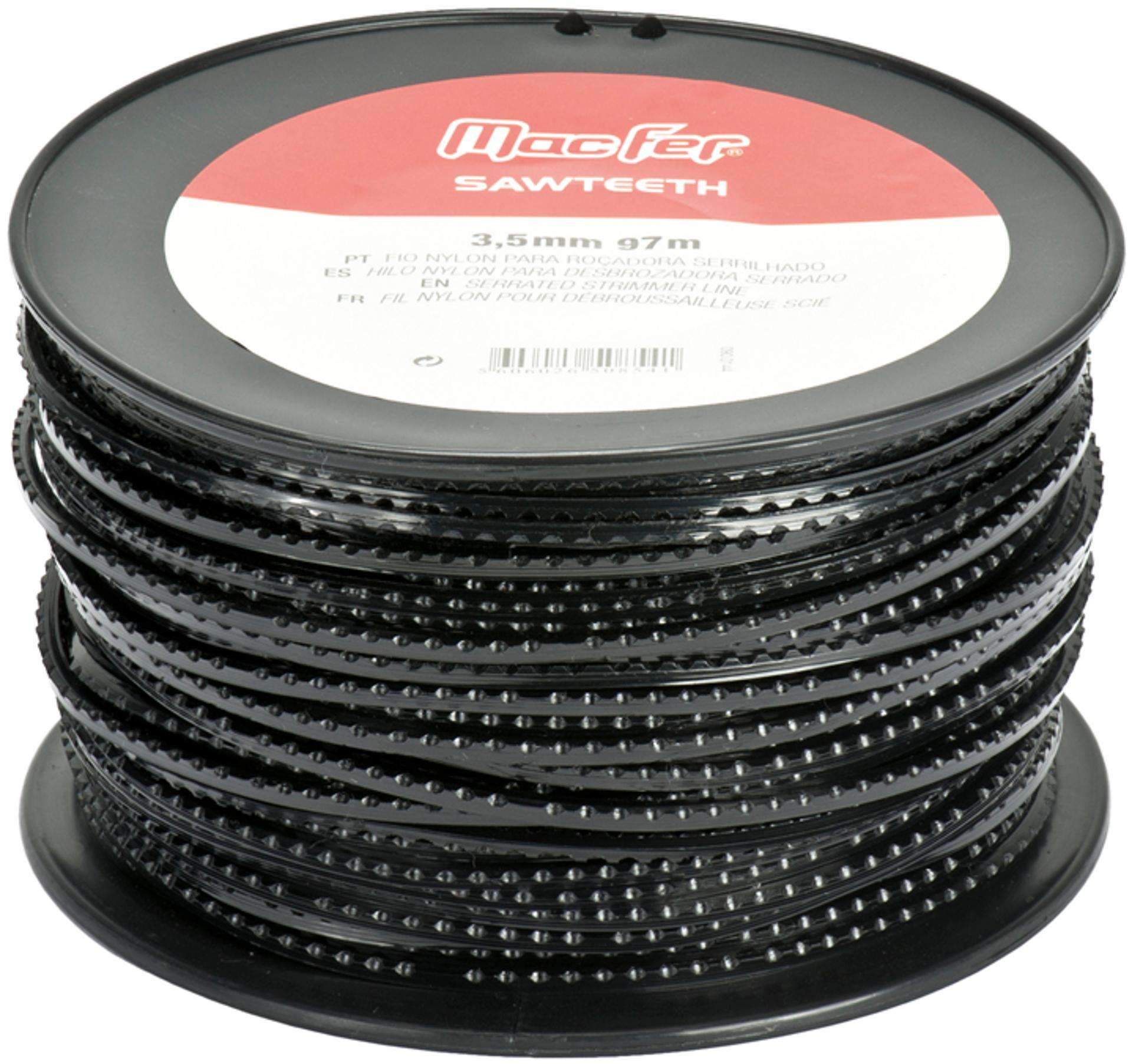 Fio nylon para roçadora serrilhado Sawteeth-3 3,5mm 97m refª 090.0144 MACFER