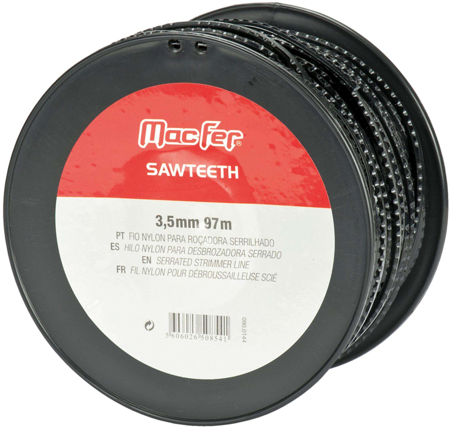 Fio nylon para roçadora serrilhado Sawteeth-3 3,5mm 97m refª 090.0144 MACFER