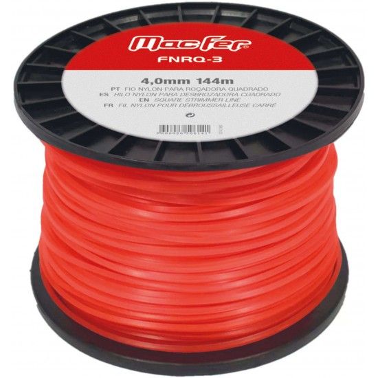 Fio nylon para ro�adora quadrado FNRQ-3 4,0mm 143m ref� 090.0123 MACFER