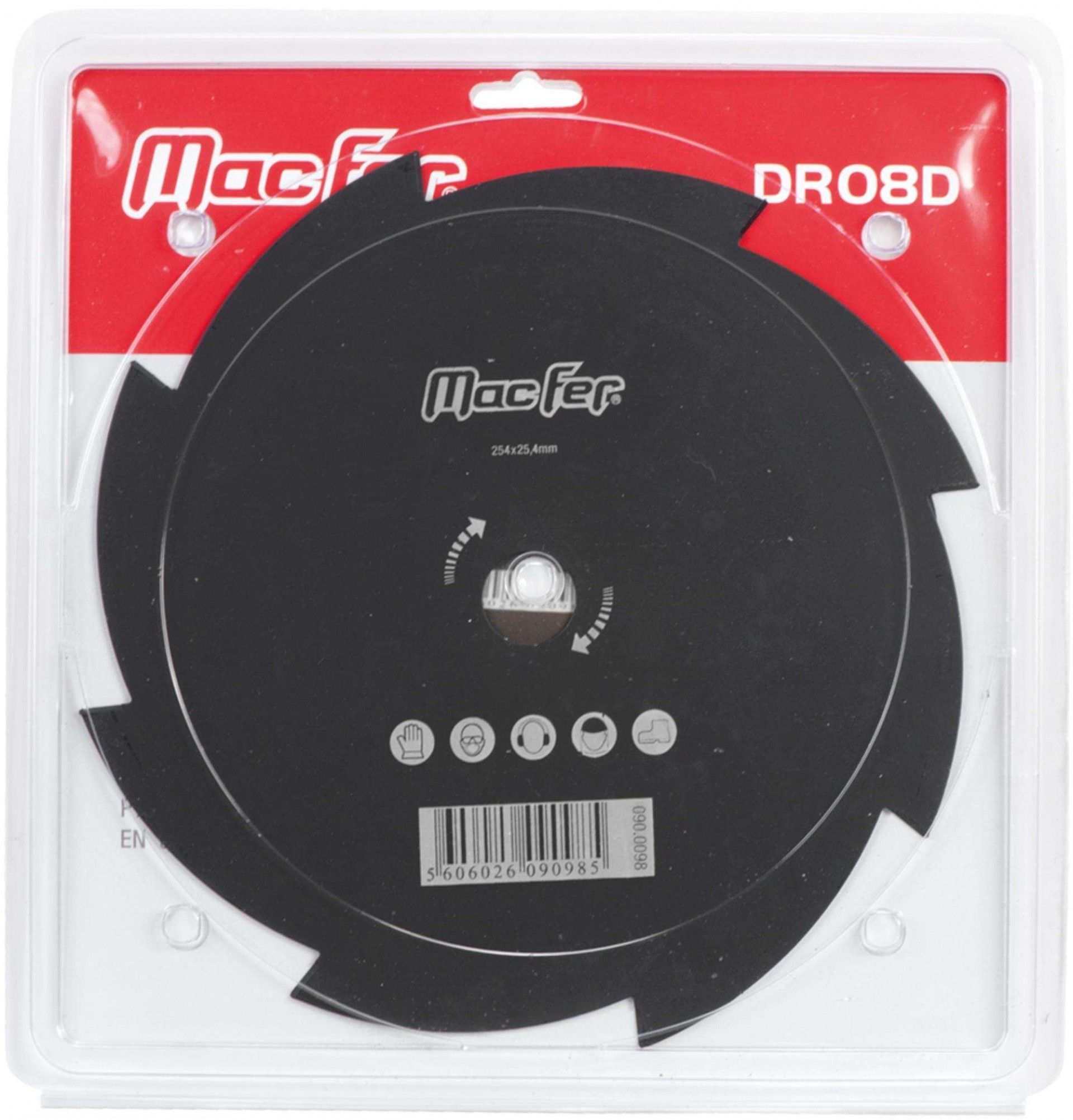 Disco p/ roç. 8 dentes MacFer DR08D 254x1,8mm refª 090.0098 MACFER