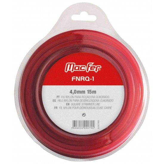 Fio nylon p/ ro�. quadrado MacFer FNRQ-1 3,3mm 43m ref� 090.0081 MACFER