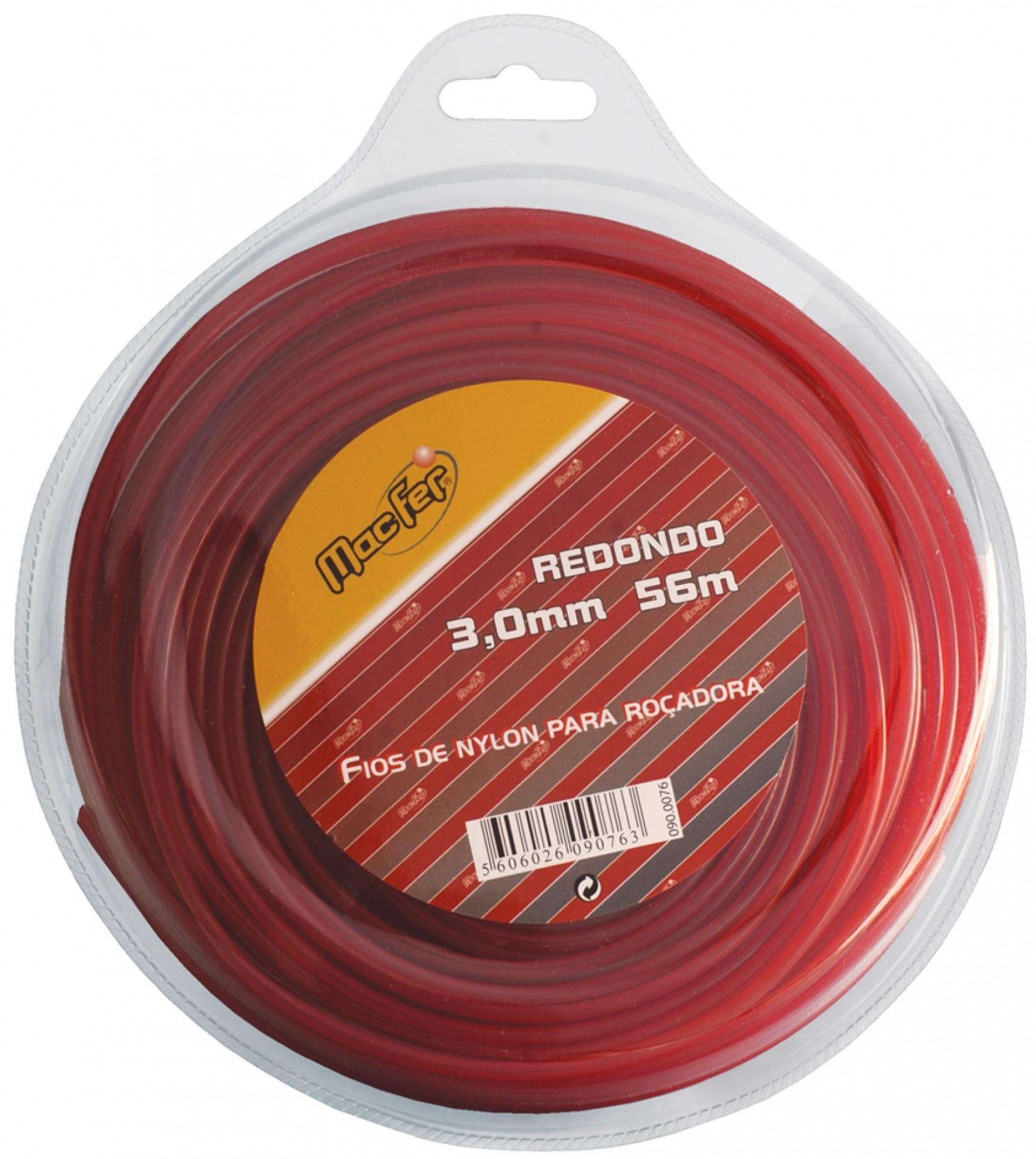 Fio nylon p/ roç. redondo MacFer FNRR-1 3,0mm 15m refª 090.0075 MACFER