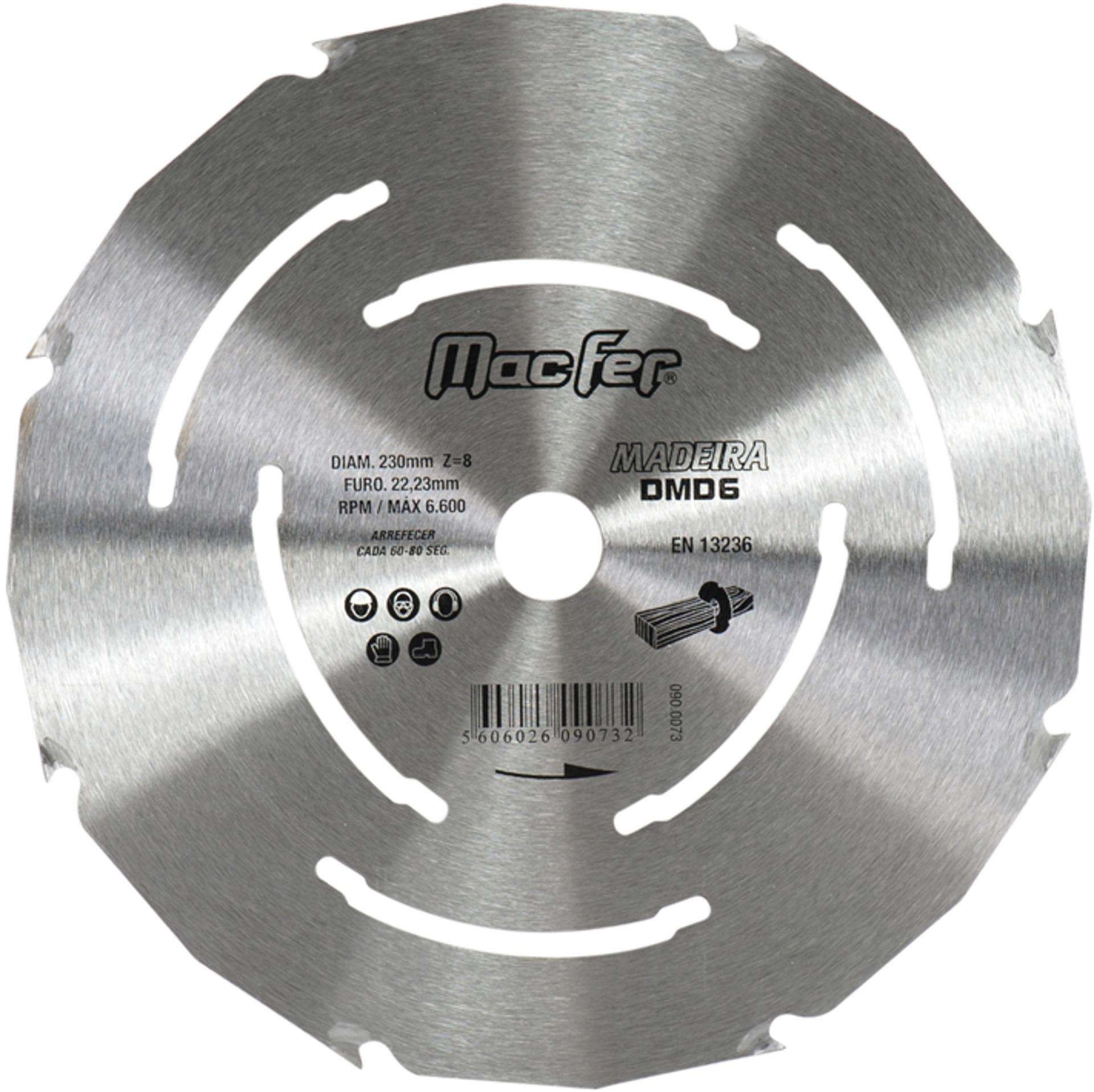 Disco dentado p/ madeira MacFer DMD6 230mm refª 090.0073 MACFER