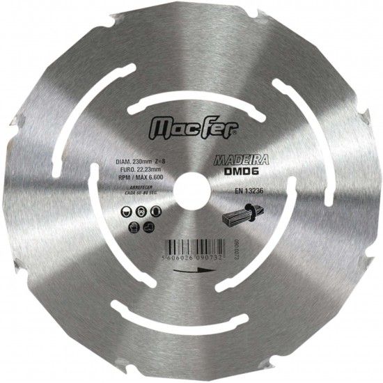 Disco dentado p/ madeira MacFer DMD6 230mm ref� 090.0073 MACFER