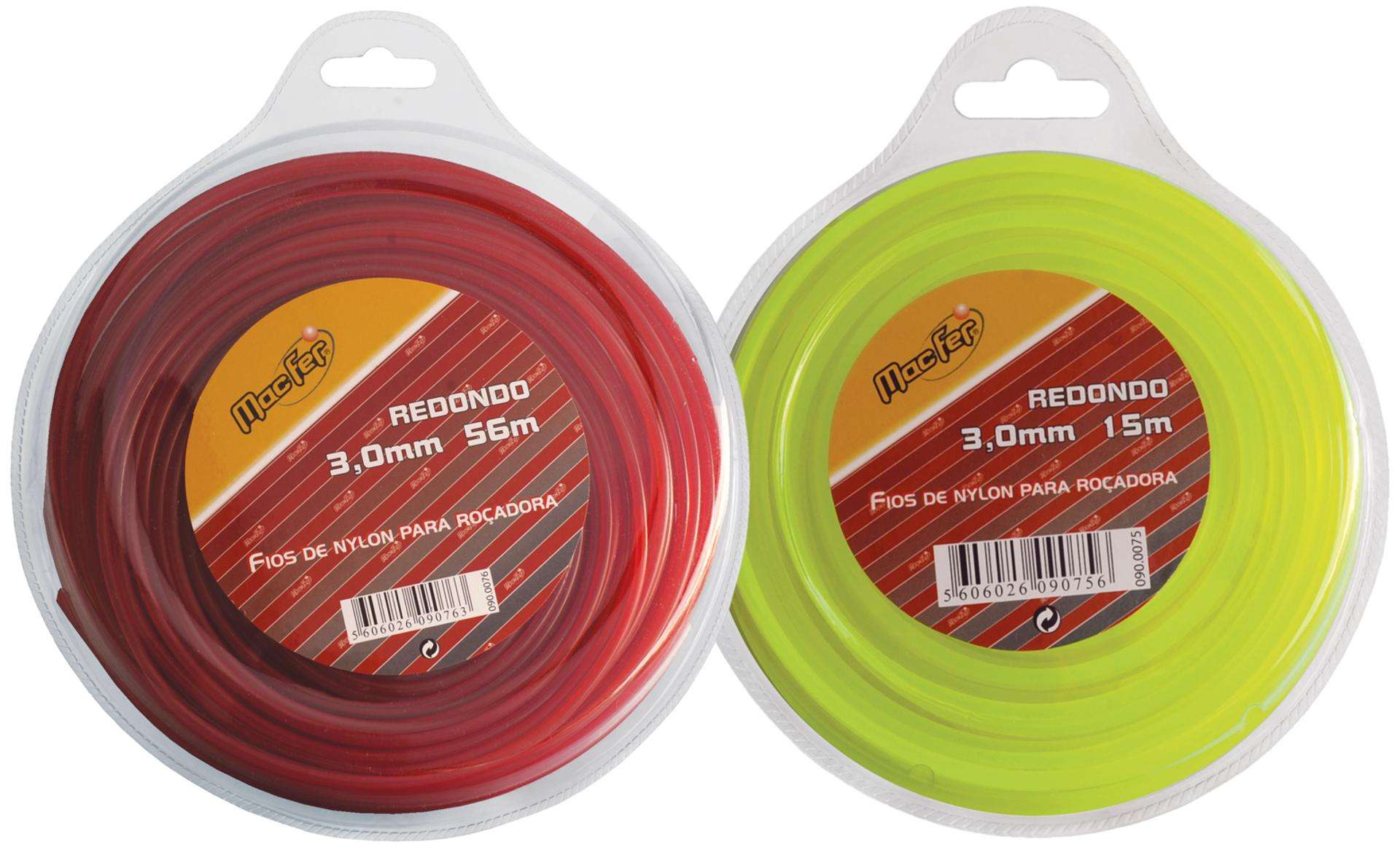 Fio nylon p/ roç. redondo MacFer FNRR-1 3,0mm 15m refª 090.0075 MACFER