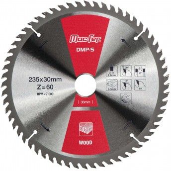 Disco pastilhado p/ madeira MacFer DMP-S 190mm Z40 ref� 090.0007 MACFER