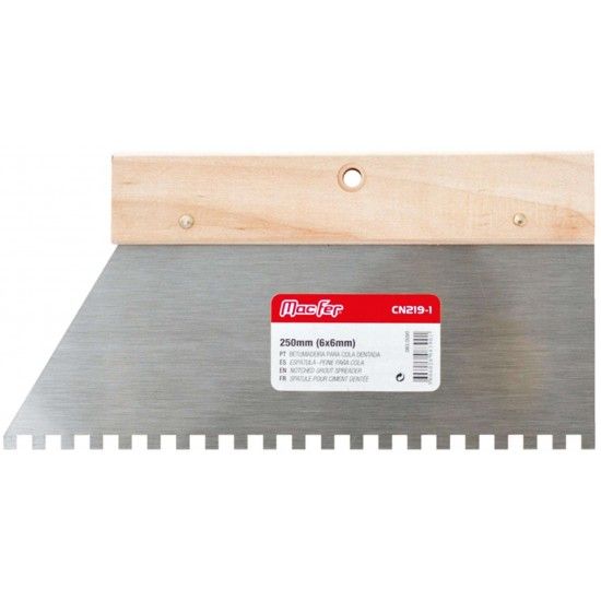 Betumadeira p/ cola dentada MacFer CN219-1 250mm (8x8mm) ref� 083.0087 MACFER