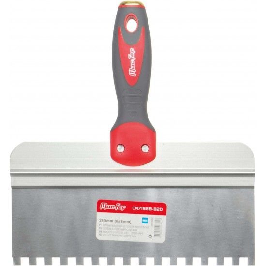 Betumadeira para estucador inox dentada CN7168B-B2D 250mm (10x10mm) ref� 083.0063 MACFER
