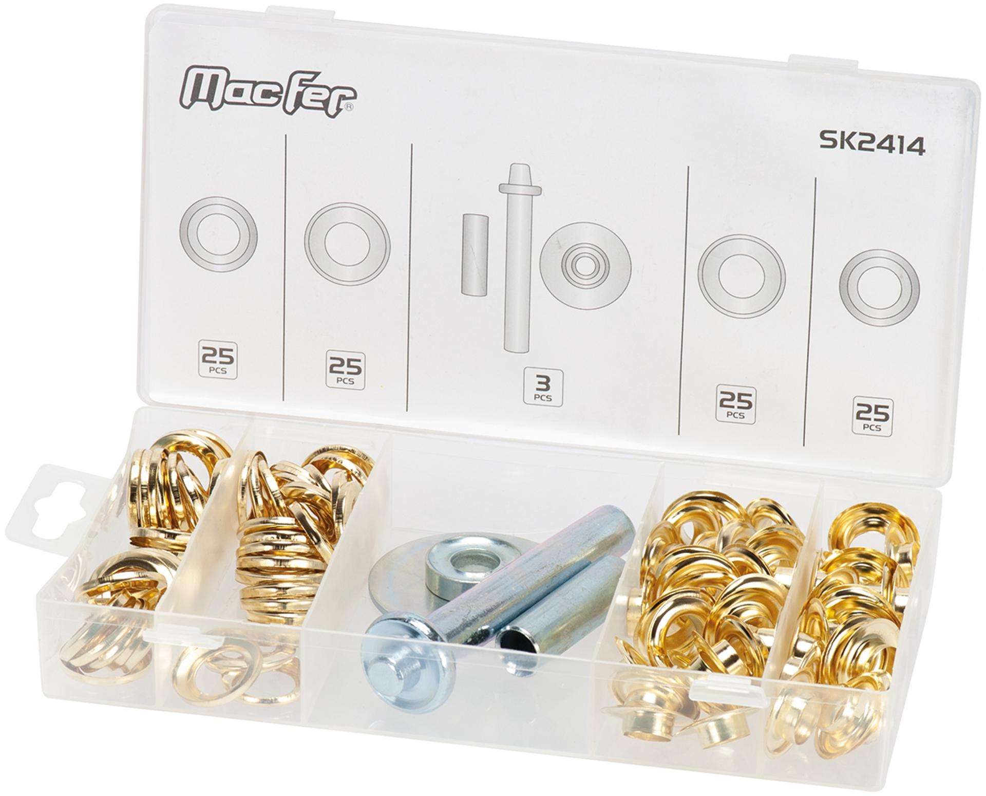 Kit p/ cravar ilhós MacFer SK2414 12mm 103pçs refª 080.0048 MACFER