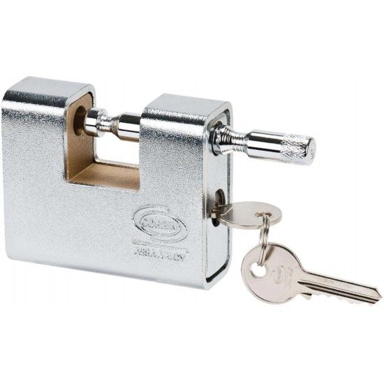 Cadeado rectangular latão com armadura cromada Corbin PL211 80mm refª 078.0116 MACFER Cadeado rectangular latão com armadura cromada Corbin PL211 80mm refª 078.0116 MACFER