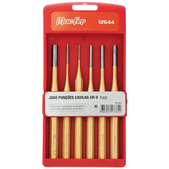 Jg. pun��es cavilha Cr-V MacFer 12644 6p�s ref� 076.0062 MACFER