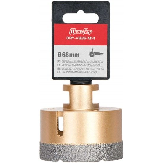 Craneana diamantada com rosca DRY-VB35-M14 25mm refª 072.0108 MACFER Craneana diamantada com rosca DRY-VB35-M14 25mm refª 072.0108 MACFER