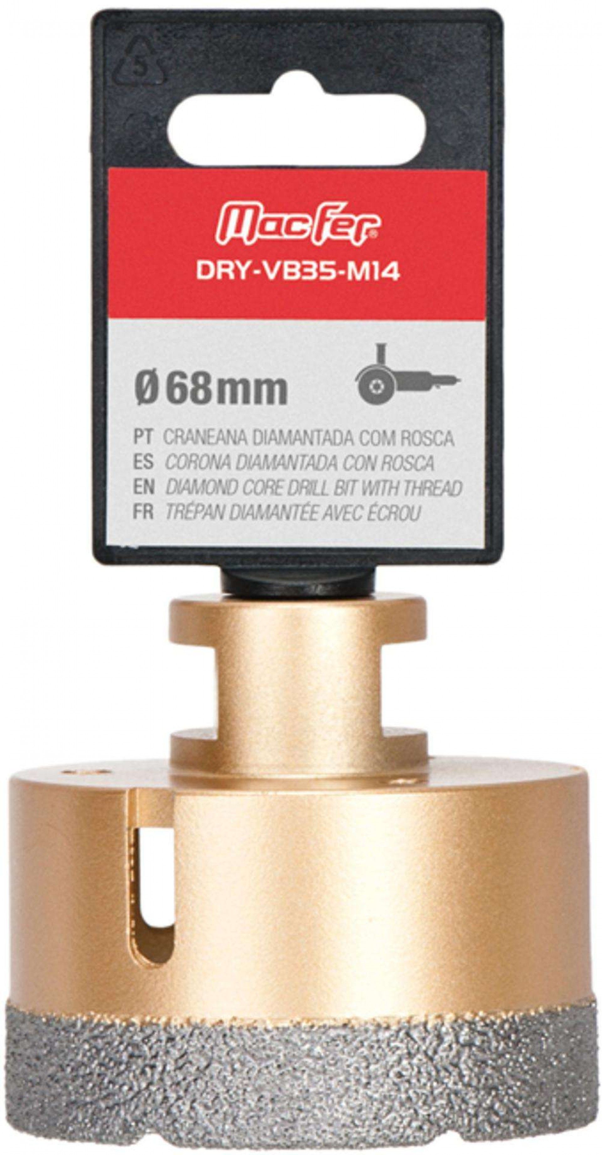 Craneana diamantada com rosca DRY-VB35-M14 25mm refª 072.0108 MACFER