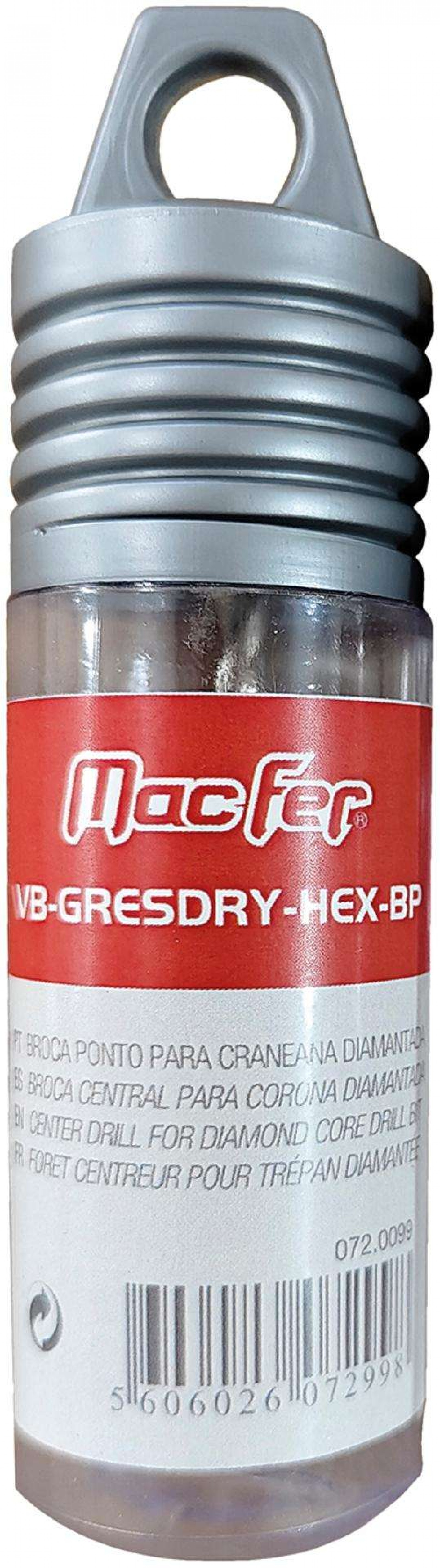 Broca ponto para craneana diamantada VB-GRESDRY-HEX-BP refª 072.0099 MACFER