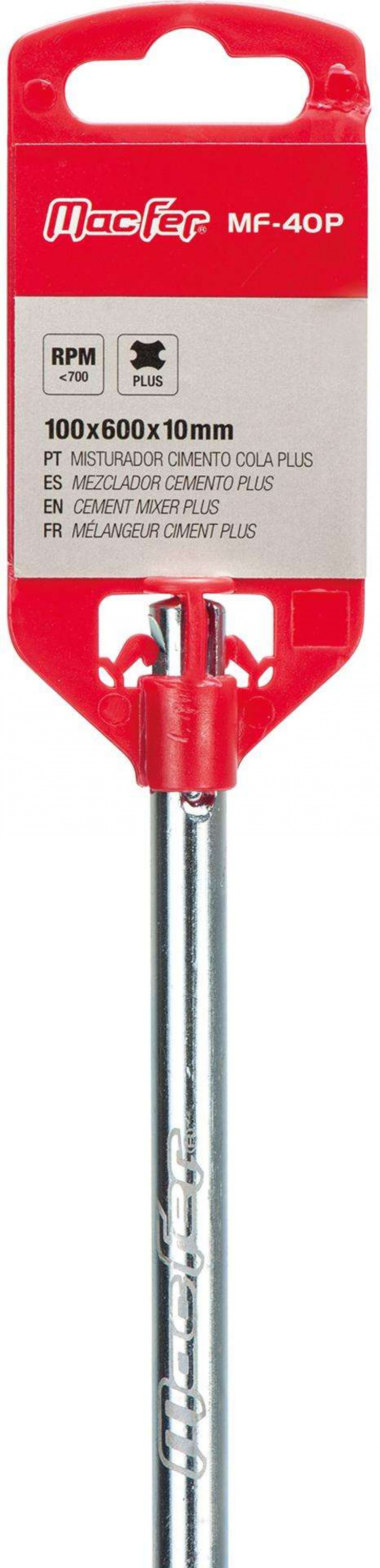 Misturador cimento cola Plus MacFer MF-40P 100x600x10mm refª 067.0018 MACFER