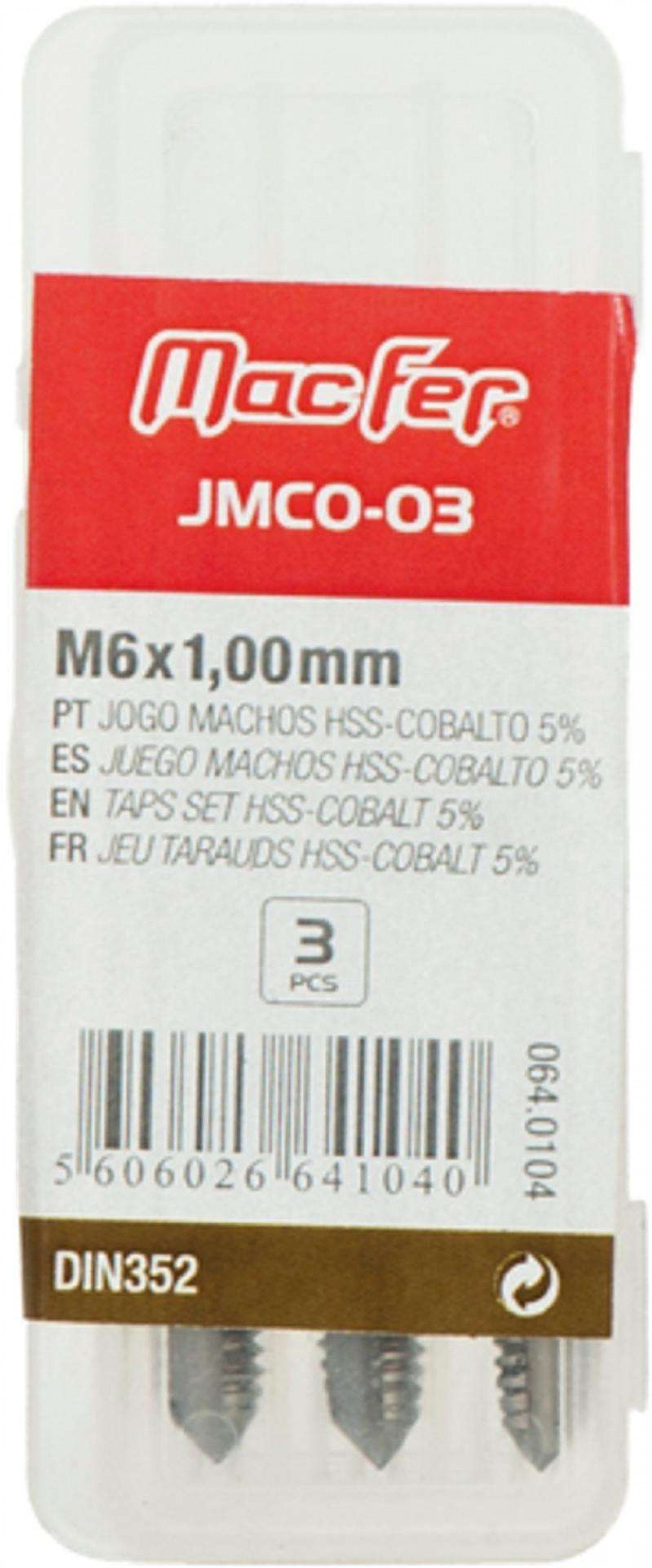 Jg. machos HSS-Cobalto MacFer JMCO-03 M5x0,80mm 3pçs refª 064.0103 MACFER