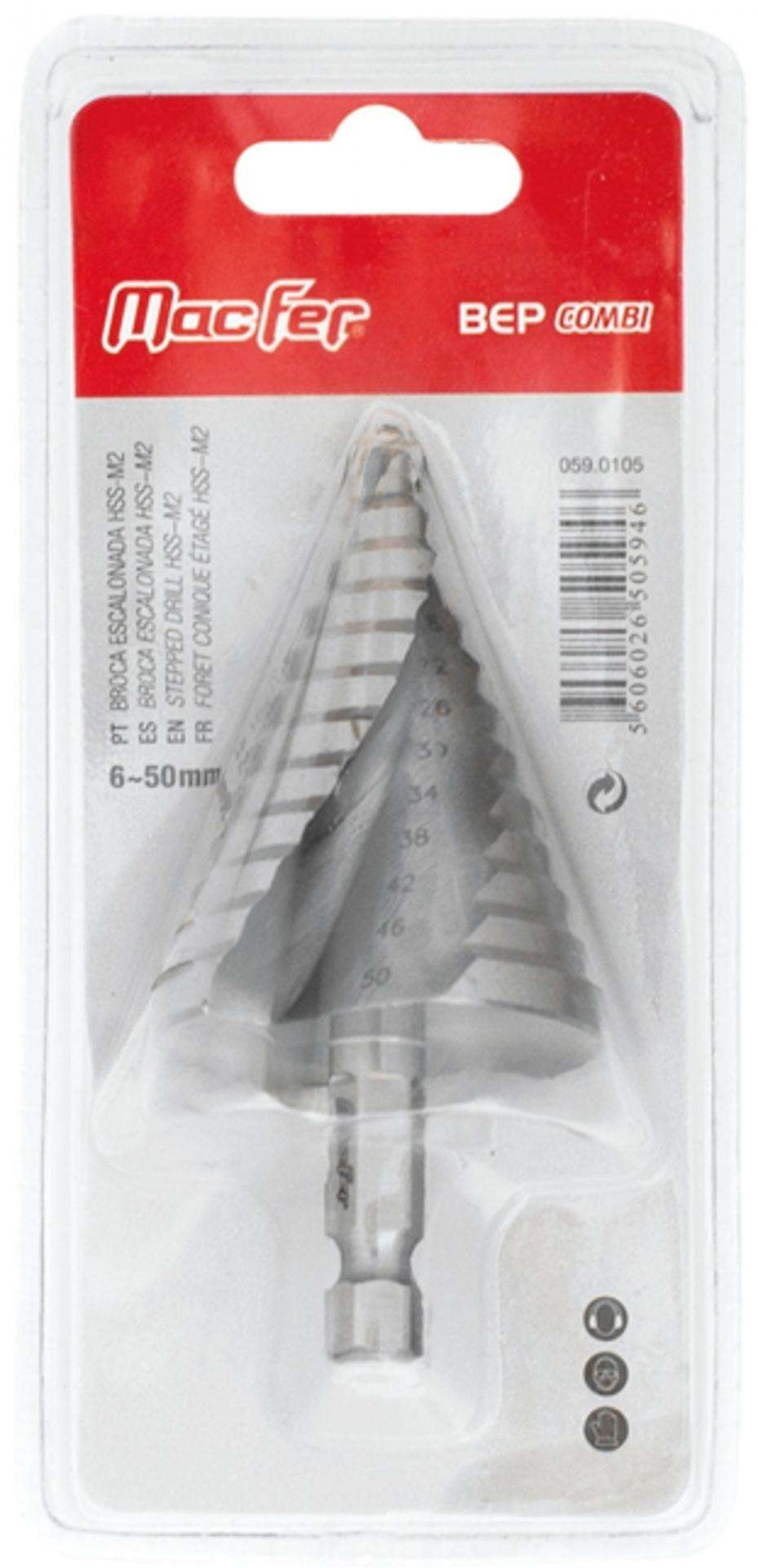 Broca escalonada HSS-M2 BEP combi 6~50mm refª 059.0105 MACFER