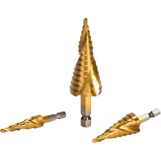 Jg. brocas escalonadas HSS-M2 TIN MacFer PTHSD101 3p�s ref� 059.0068 MACFER