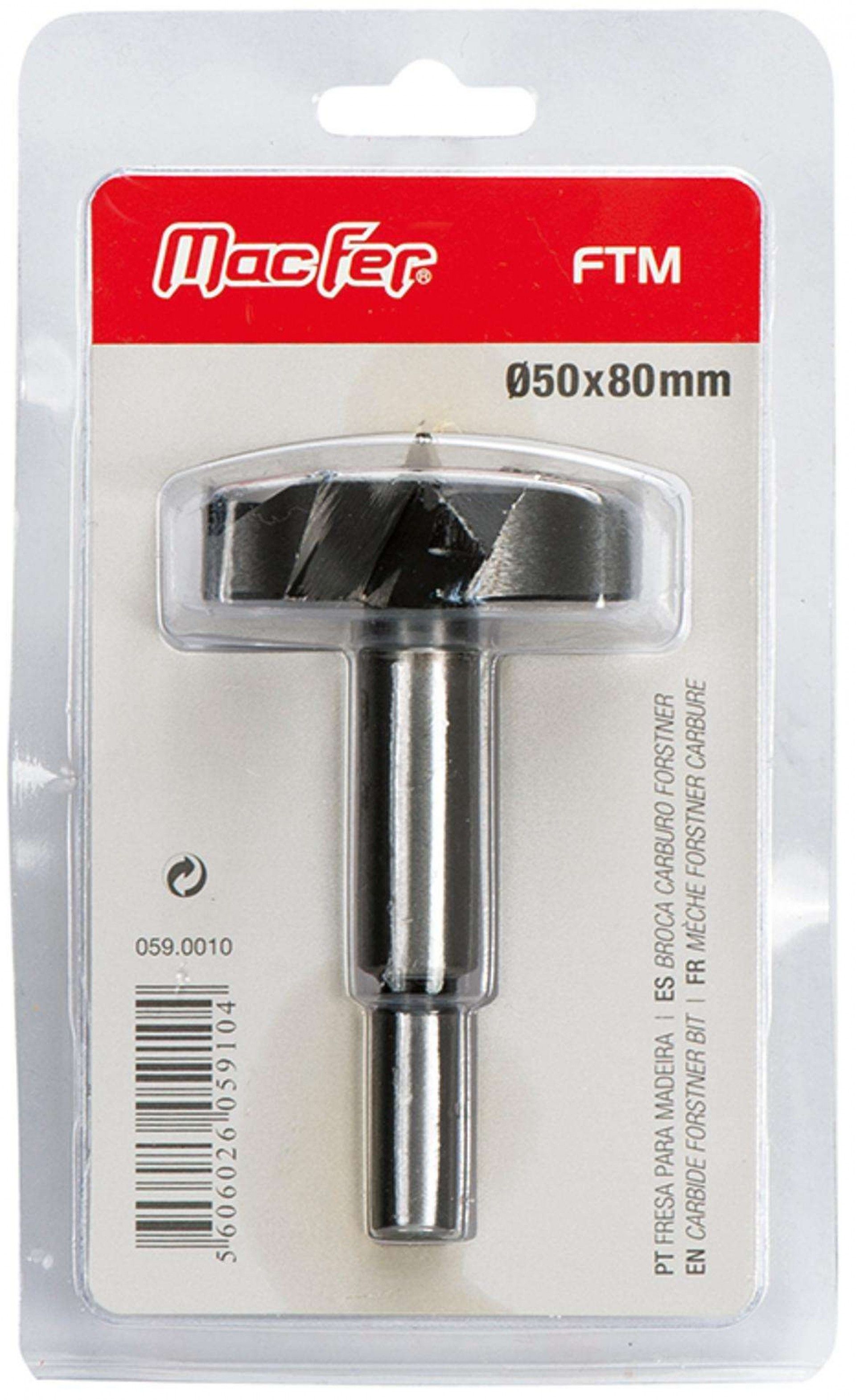 Fresa p/ madeira MacFer FTM 35x80mm bls refª 059.0009 MACFER