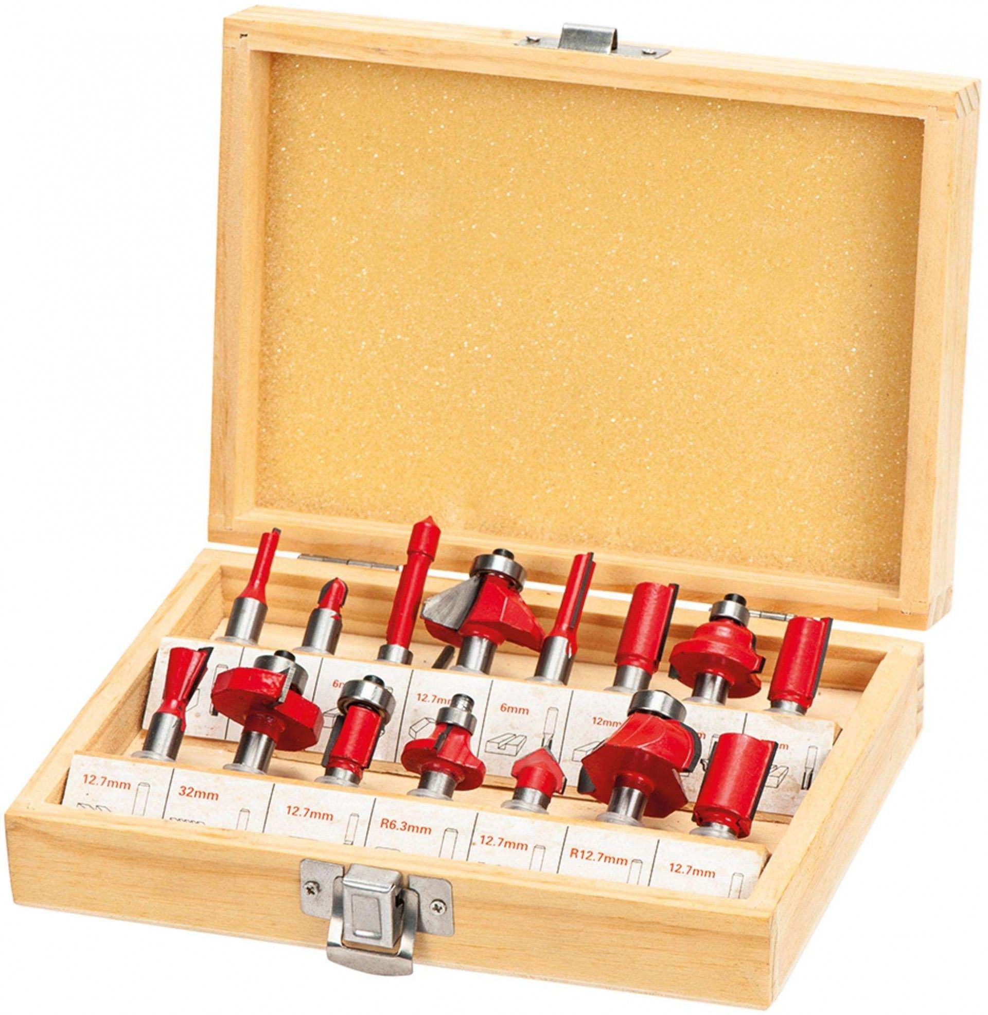 Jg. fresas tupia p/ madeira MacFer FCT15-2 15pçs refª 059.0005 MACFER