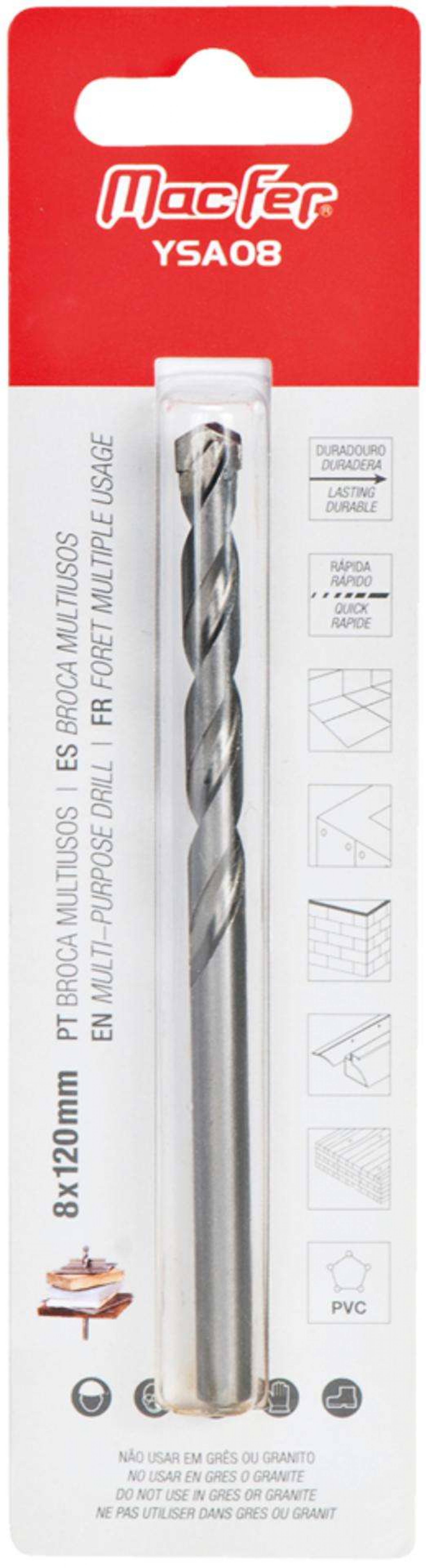 Broca multiusos YSA08 10x120mm ref.056.0096 MACFER