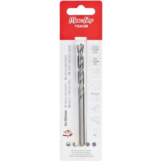 Broca multiusos YSA08 12x120mm ref.056.0097 MACFER Broca multiusos YSA08 12x120mm ref.056.0097 MACFER