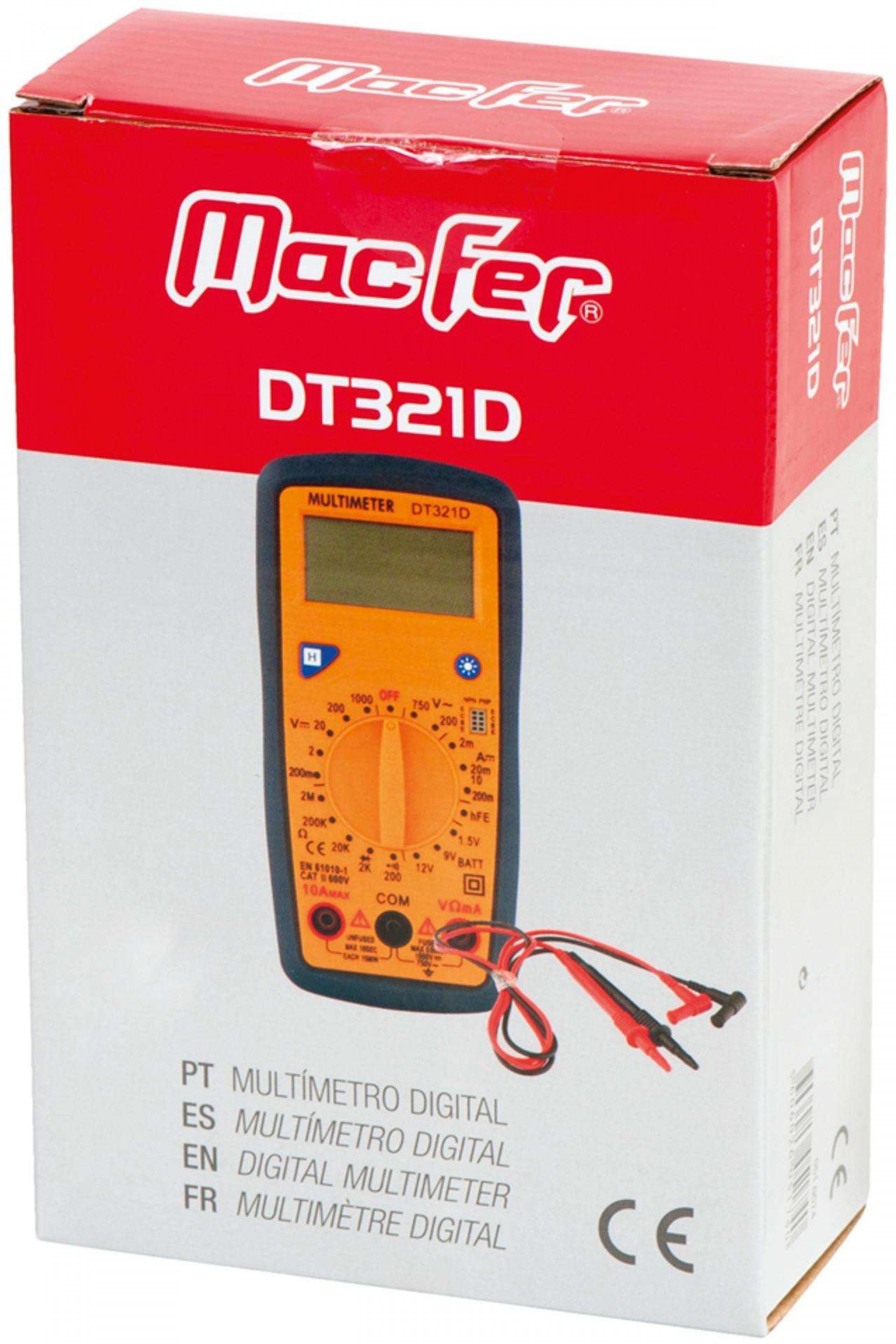 Multímetro digital MacFer DT321D refª 051.0074 MACFER