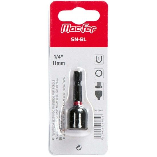 Adapt. sext. mag. p/ porcas MacFer SN-BL 1/4" 7mm refª 048.0062 MACFER Adapt. sext. mag. p/ porcas MacFer SN-BL 1/4" 7mm refª 048.0062 MACFER