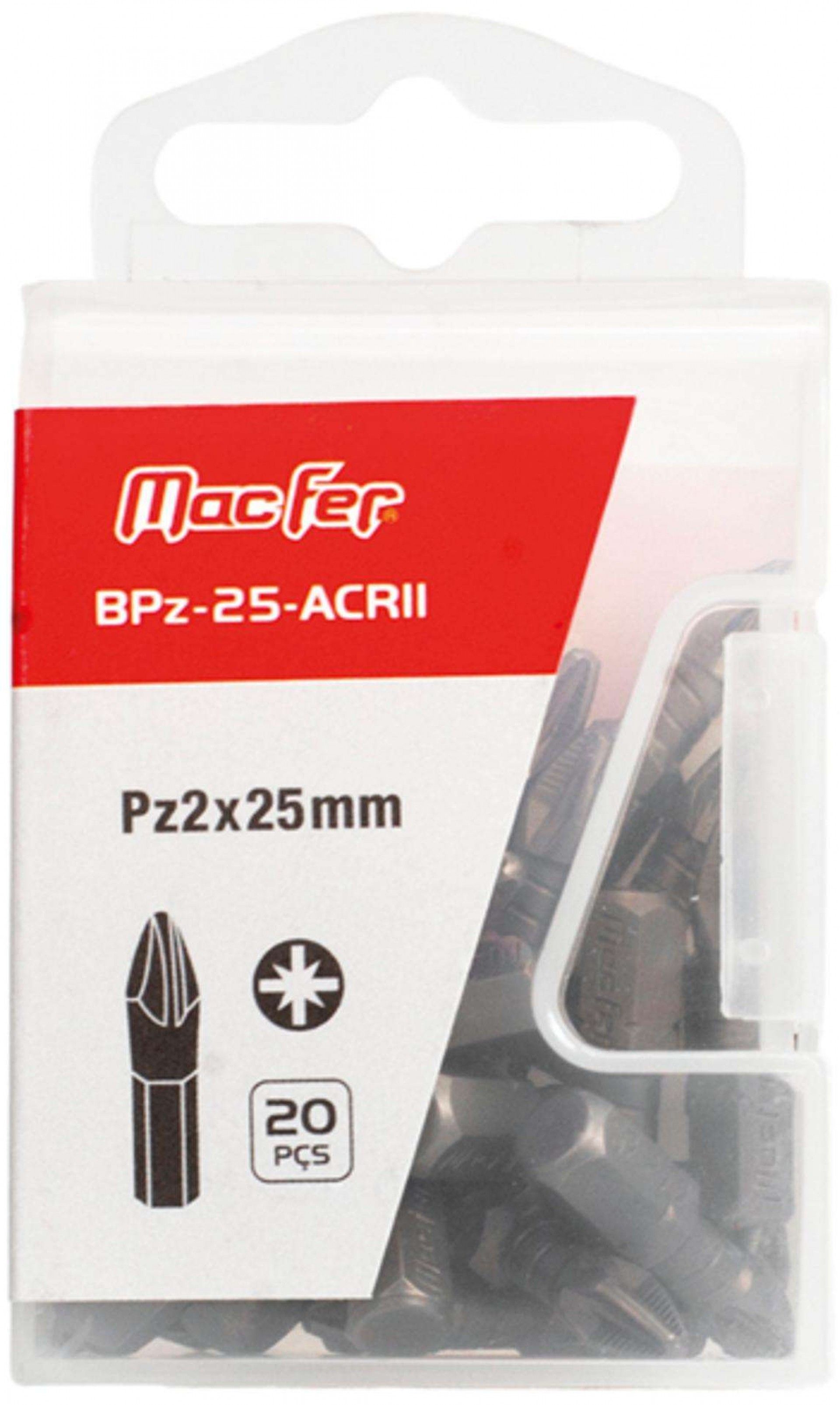 Bit sext. Torsion MacFer BPz-25-ACRII 1/4" Pz2 25mm refª 046.0008 MACFER