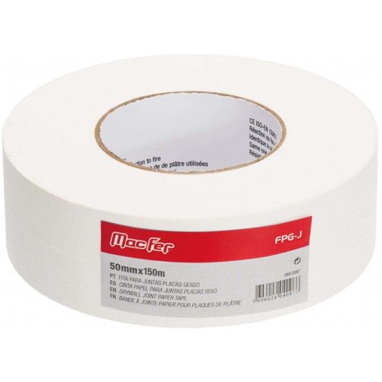 Fita para juntas placas gesso FPG-J 140g/m2 50mmx150m ref� 040.0097 MACFER