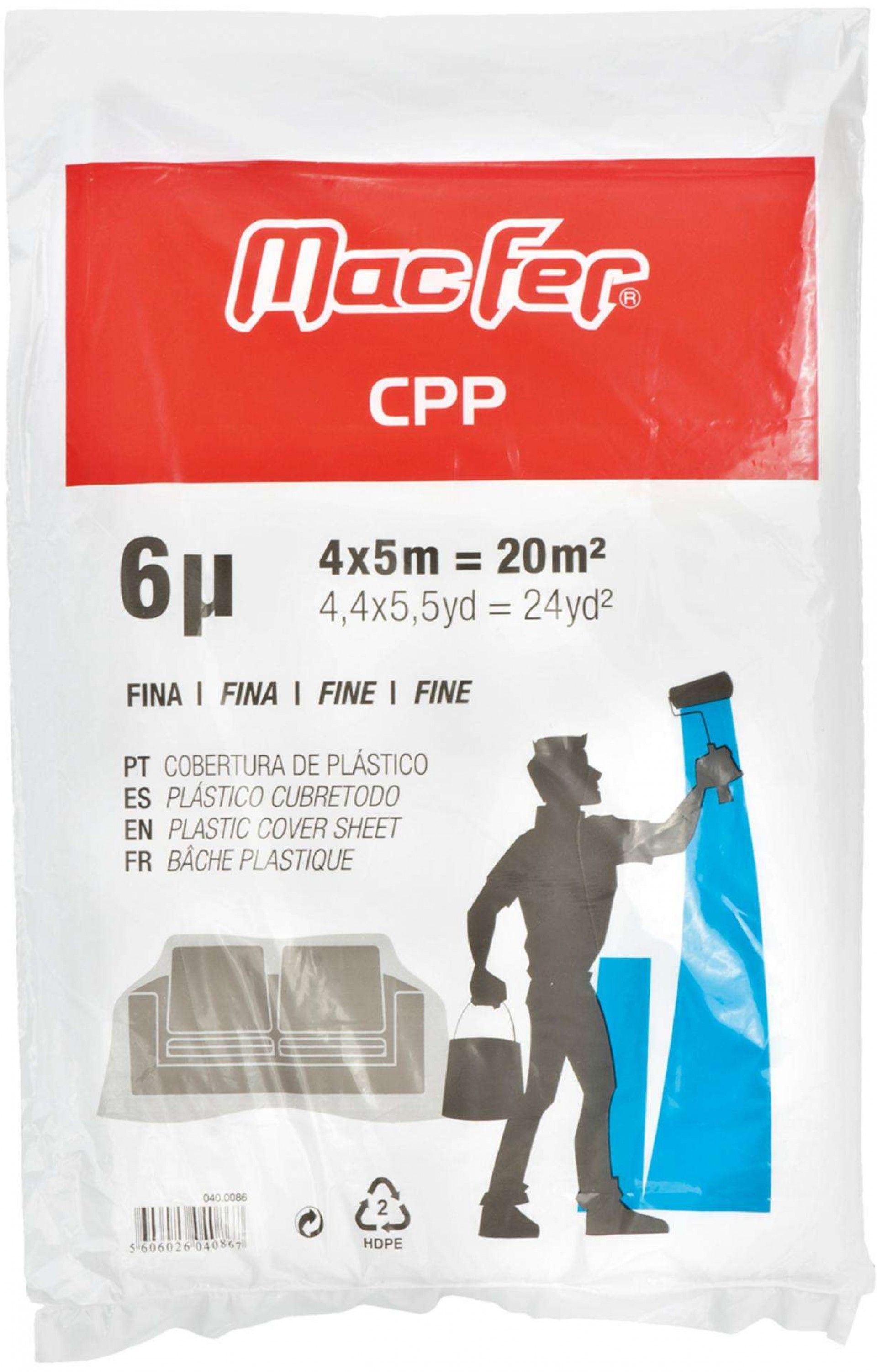 Cobertura plástica 4x5m fina refª 040.0086