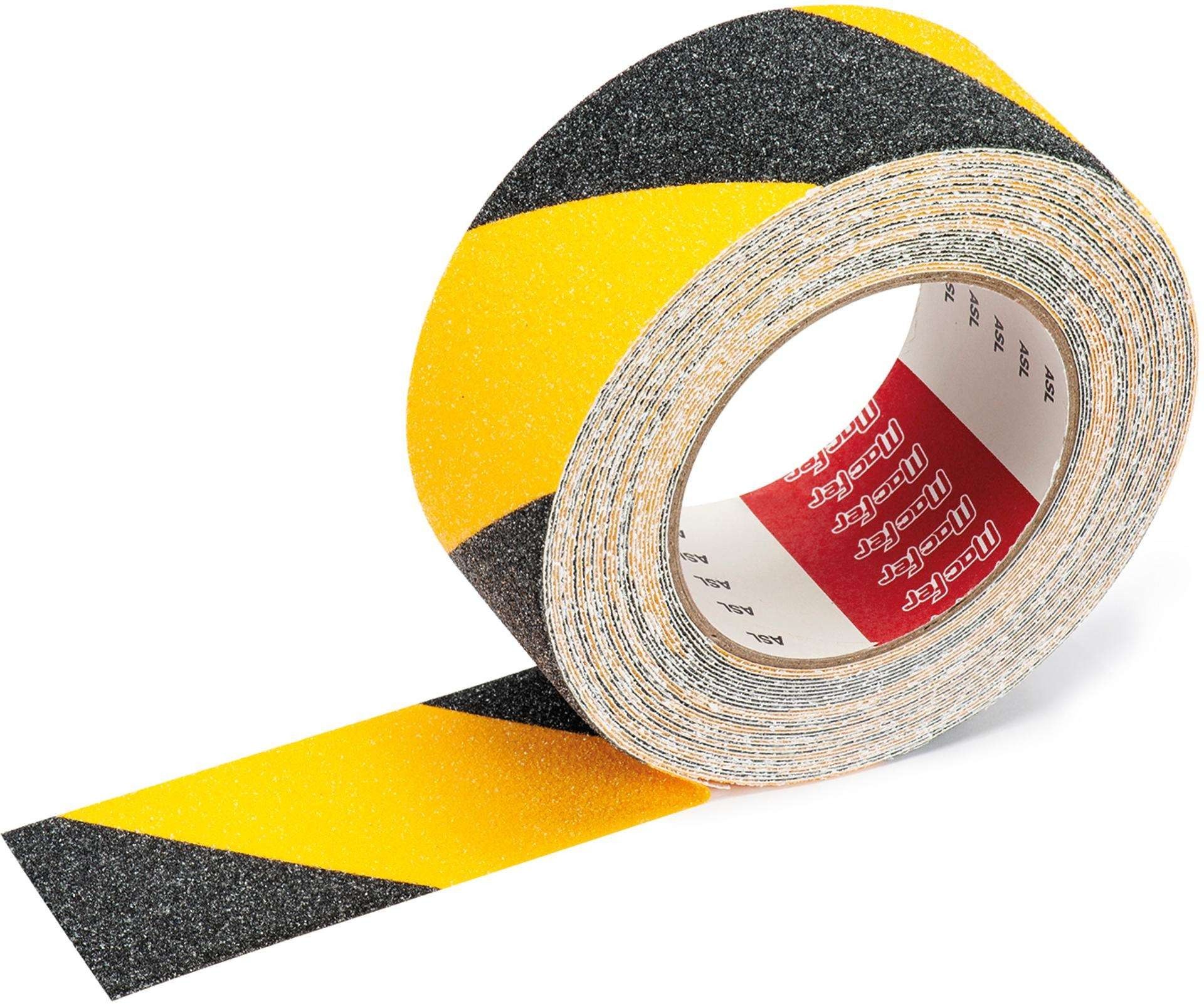 Fita anti-derrapante MacFer ASL-02 25mm 10m preta/ amarela refª 040.0042 MACFER