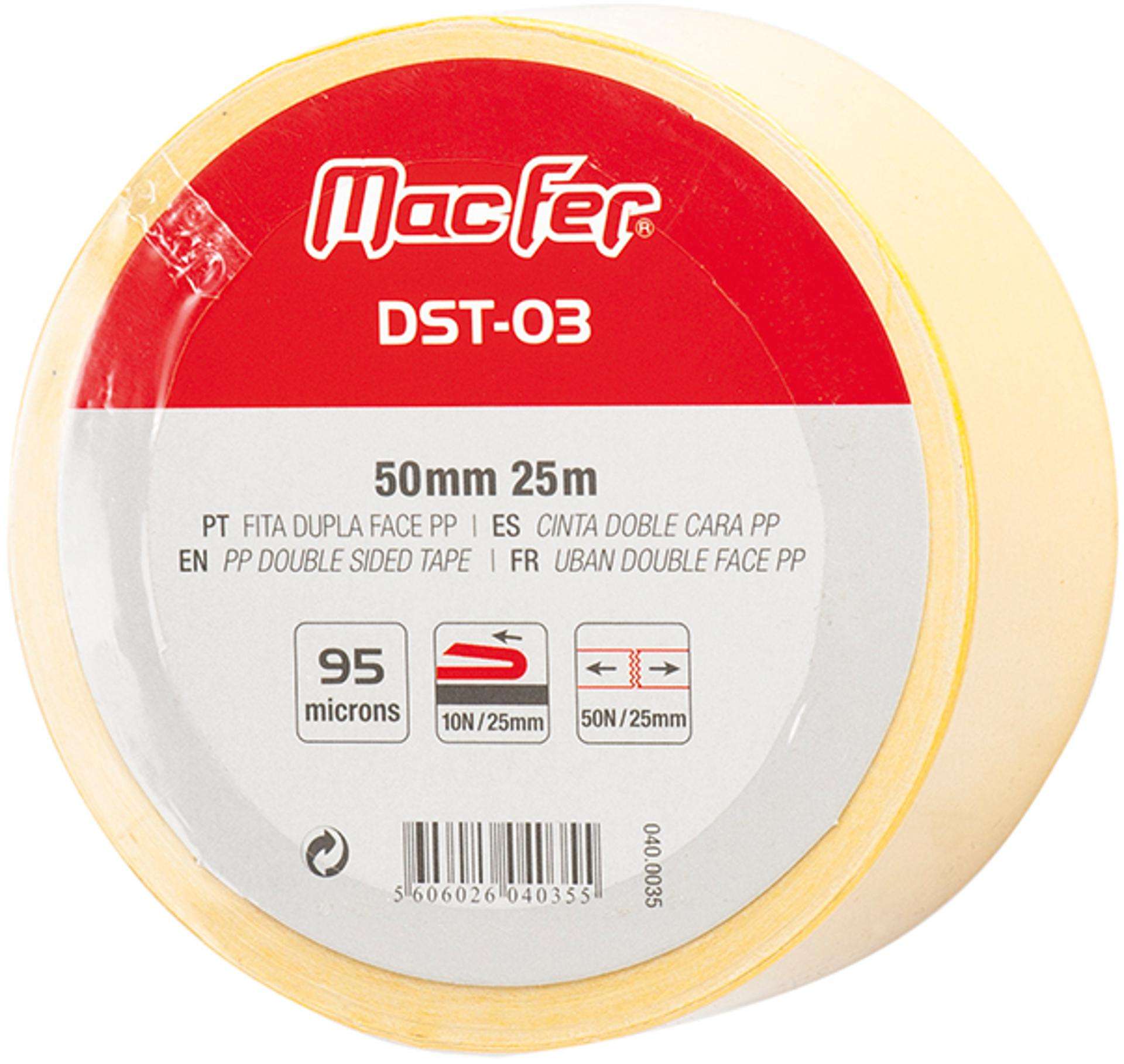 Fita dupla face PP MacFer DST-03 50mm 25m refª 040.0035 MACFER