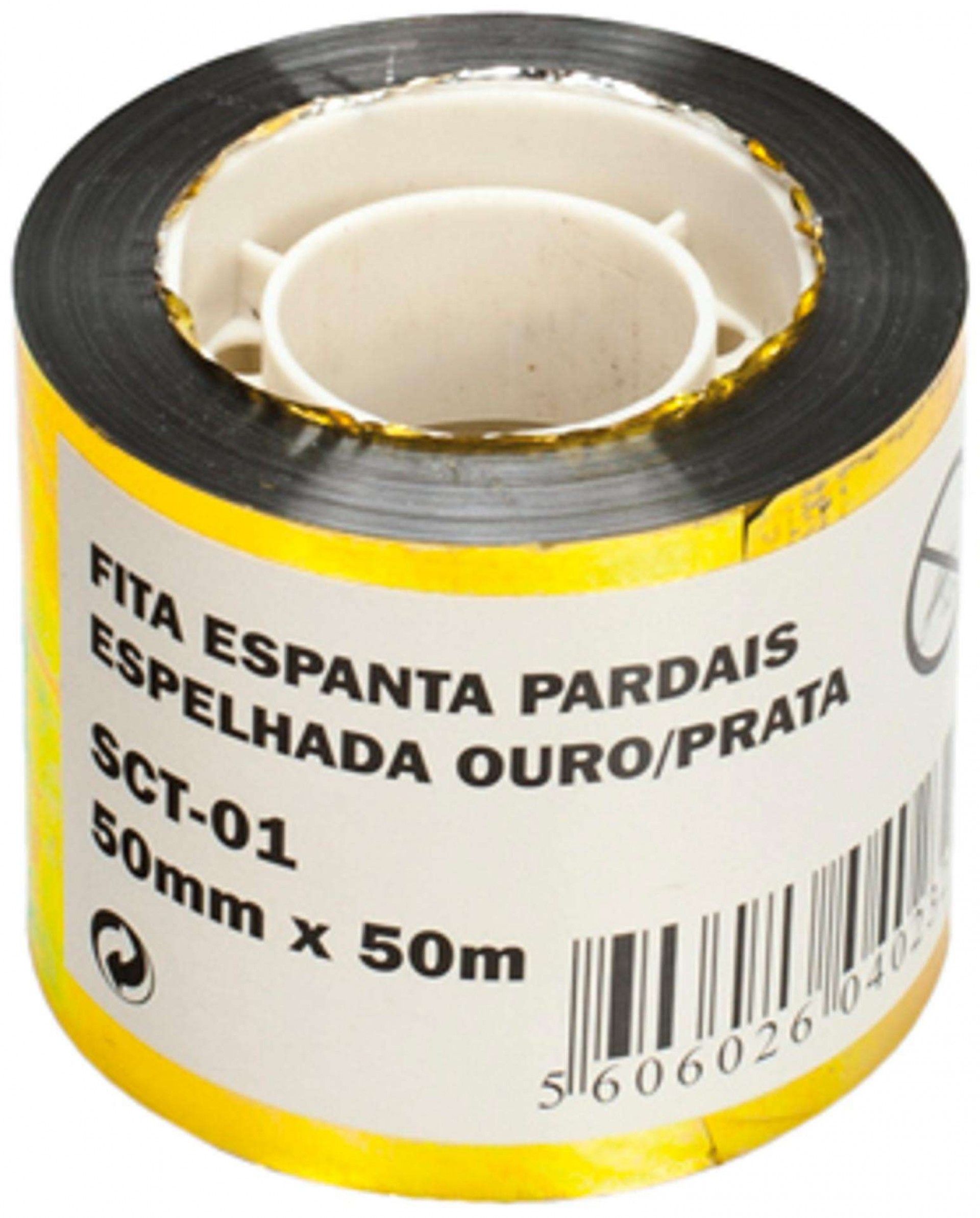 Fita esp. pardais esp. MacFer SCT-01 50mm 50m ouro/ prata refª 040.0023 MACFER