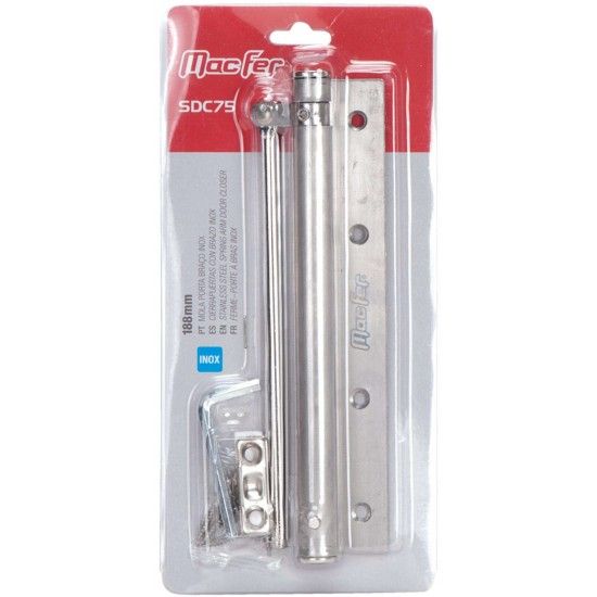 Mola porta braço inox SDC75 188mm refª 039.0010 MACFER Mola porta braço inox SDC75 188mm refª 039.0010 MACFER