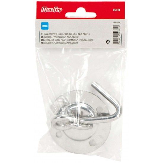 Gancho para cama rede baloi�o inox AISI316 GCR ref� 035.0258 MACFER