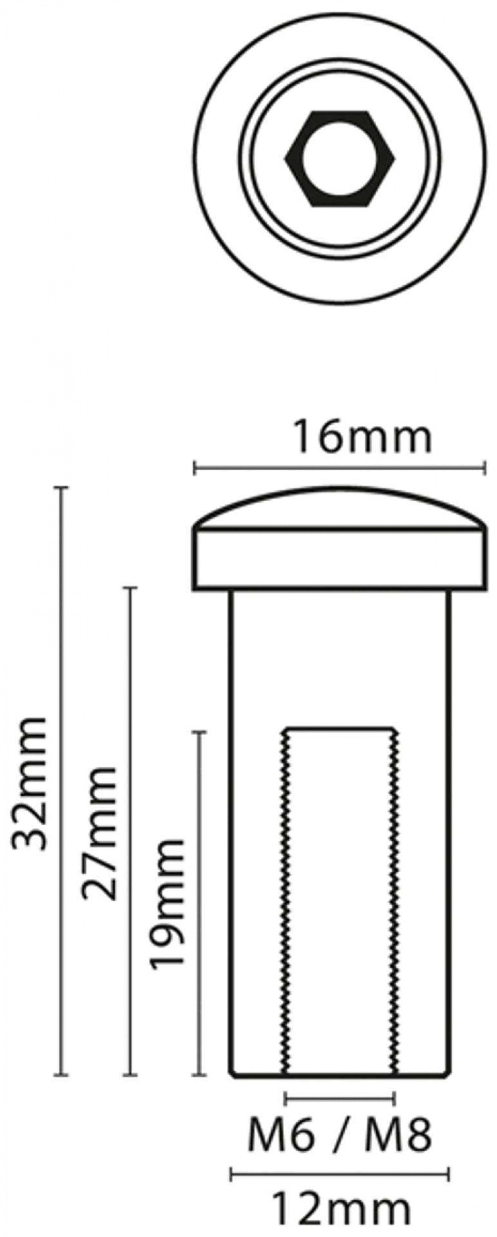 TERMINAL CABEÇA QUEIJO FÊMEA M6x27mm AISI316 CHNSS-S 035.0116 MACFER