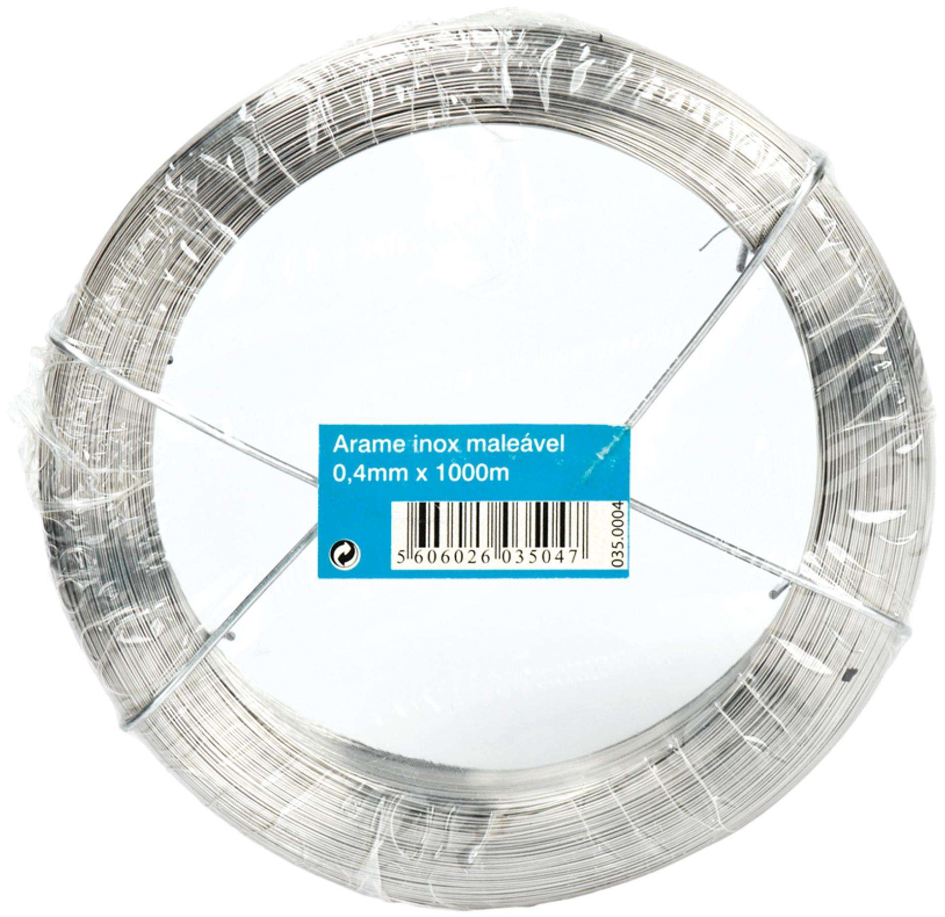 Arame maleável inox AISI316 AI 0,4mm 1000m refª 035.0004 MACFER