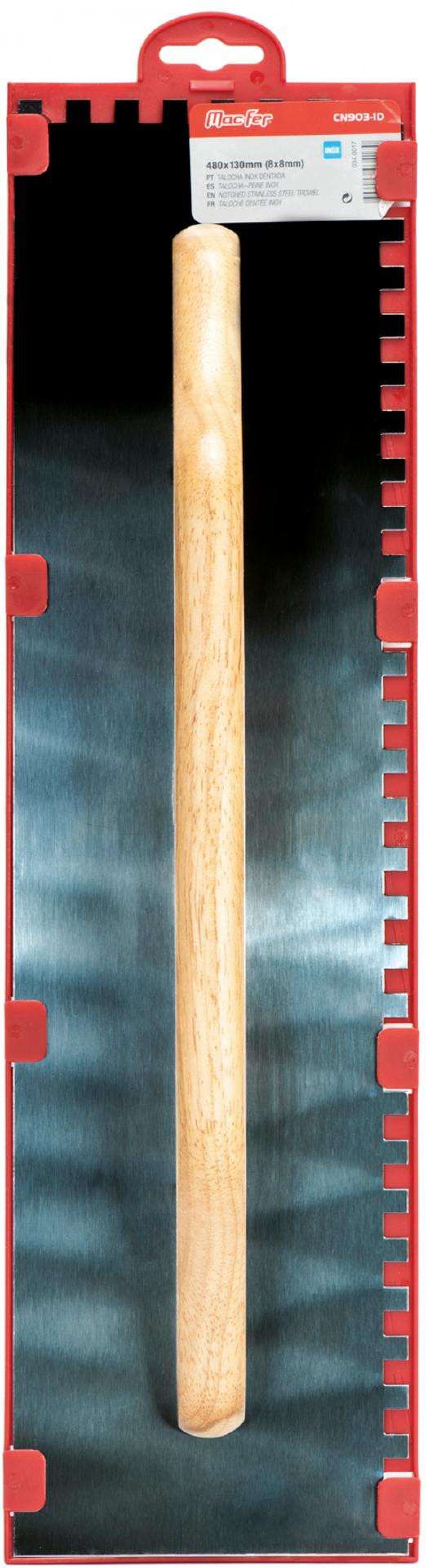 Talocha inox dent. MacFer CN903-1 480x130mm (8x8mm) refª 034.0017 MACFER