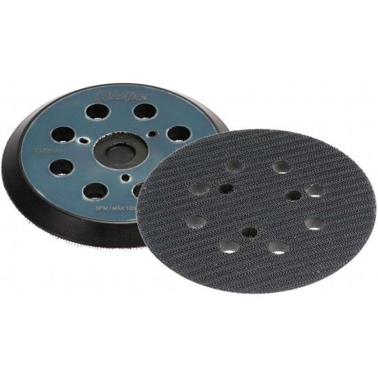 Prato velcro para lixadora PLV-MKT 125mm 8 furos ref� 033.0037 MACFER
